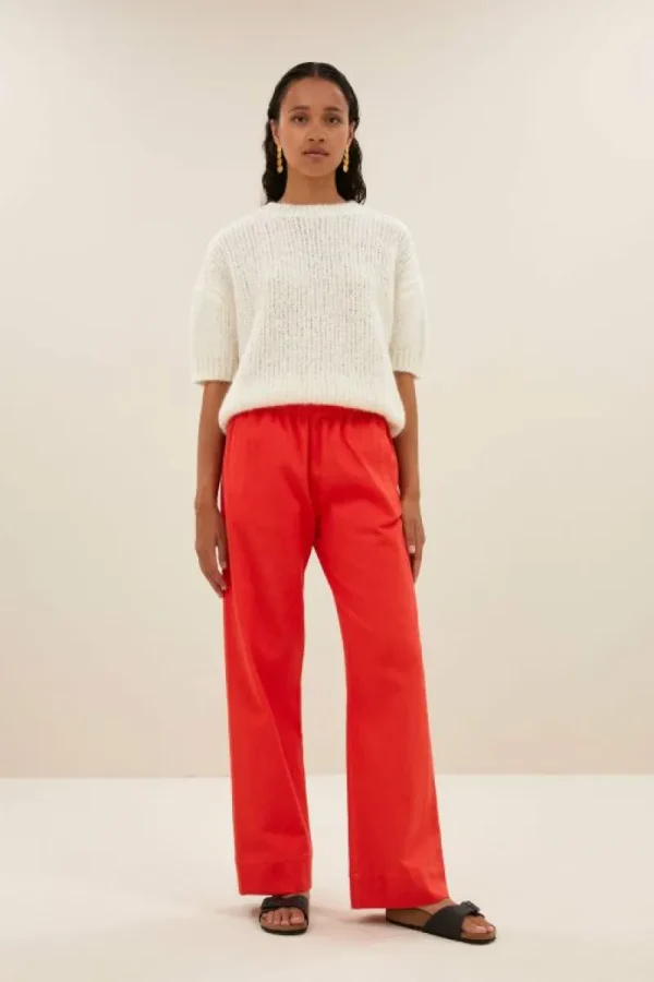 By bar Broeken<mees twill pants | poppy red