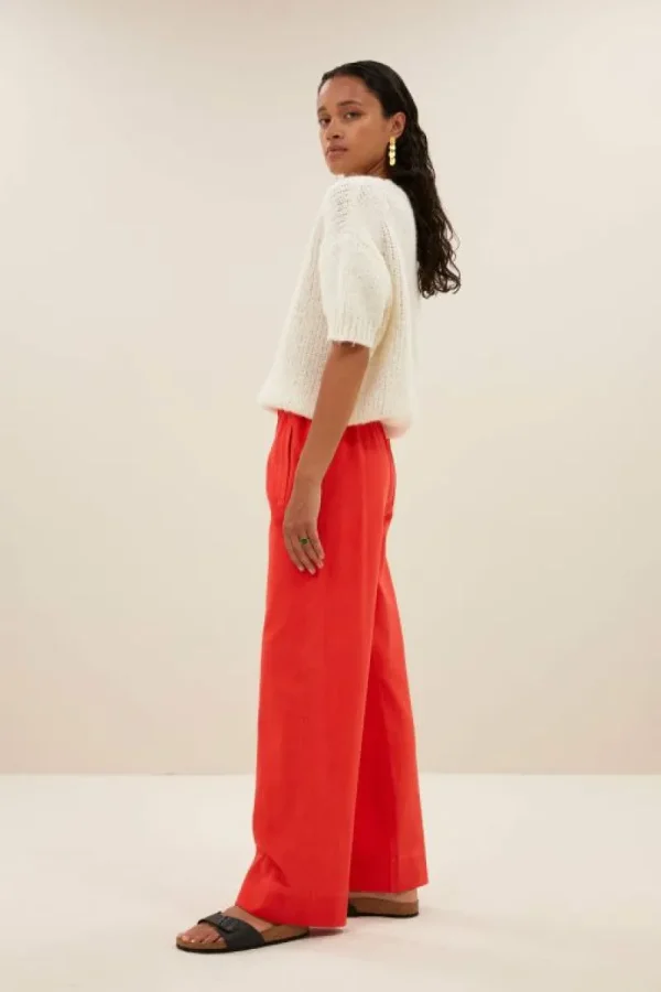 By bar Broeken<mees twill pants | poppy red