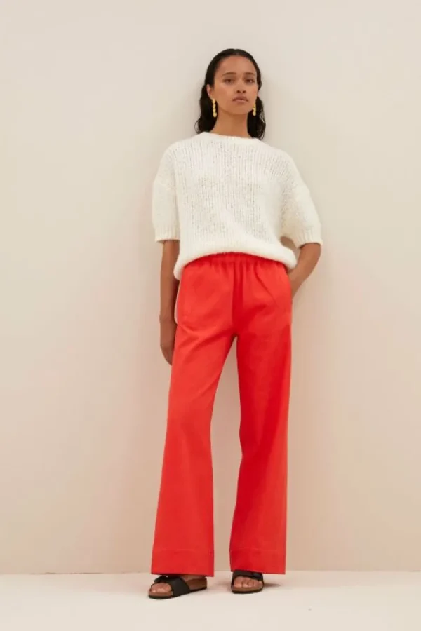 By bar Broeken<mees twill pants | poppy red