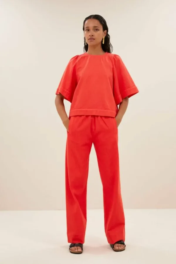 By bar Broeken<mees twill pants | poppy red