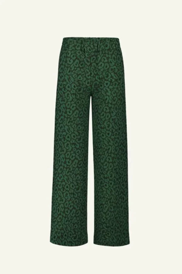 By bar Broeken<neal leo pants | green panter print