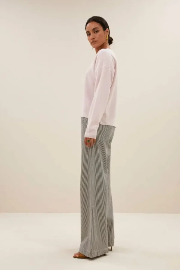 By bar Broeken<neal stripe pants | black white stripe