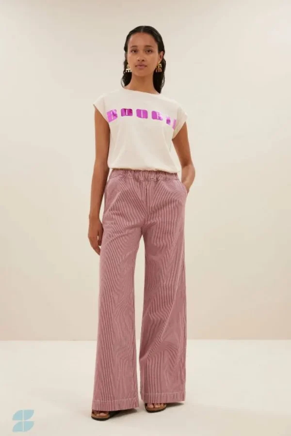 By bar Broeken<neal stripe pants | cherry milky stripe