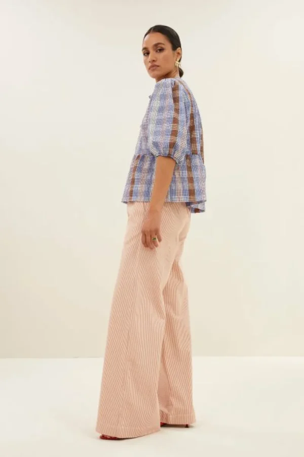 By bar Broeken<neal stripe pants | pink milky stripe