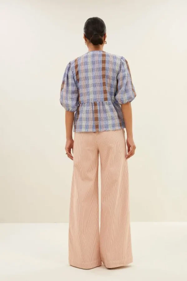 By bar Broeken<neal stripe pants | pink milky stripe