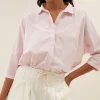 By bar Blouses<norel pink pinstripe blouse | pink pin stripe