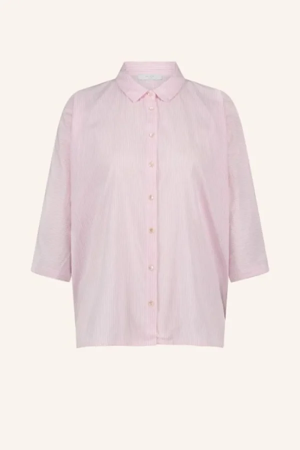 By bar Blouses<norel pink pinstripe blouse | pink pin stripe