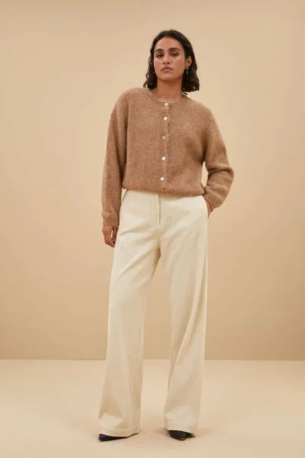 By bar Broeken<odin cord pants | sand shell