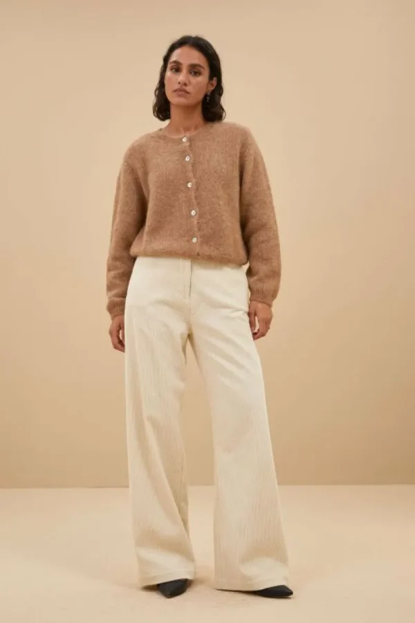 By bar Broeken<odin cord pants | sand shell