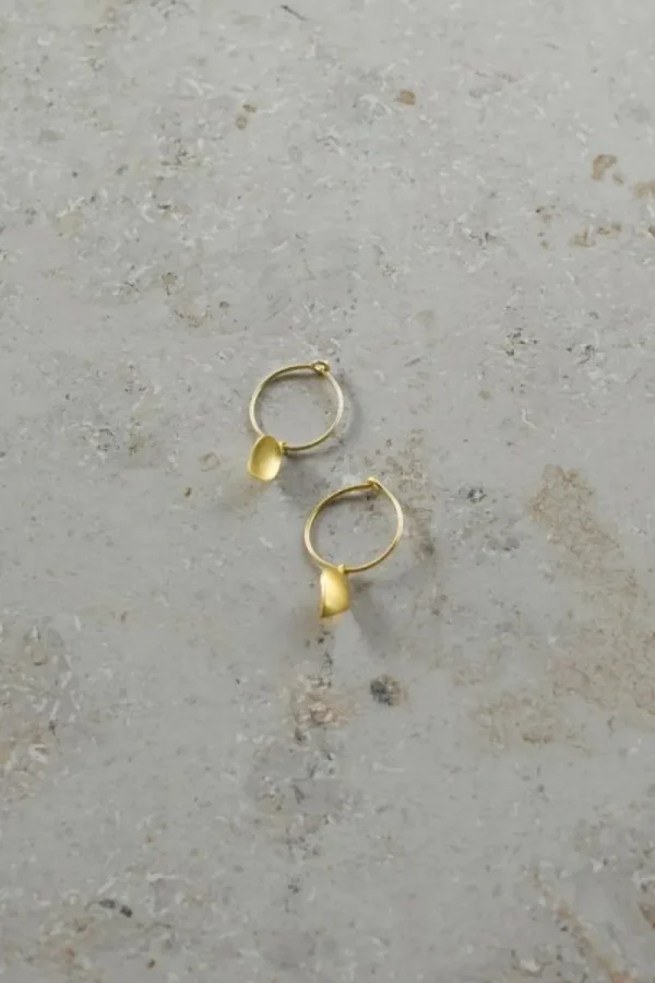 By bar Oorbellen<PD leave hoop earring | gold