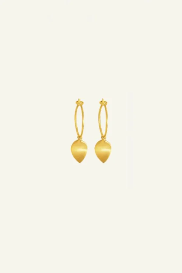 By bar Oorbellen<PD leave hoop earring | gold