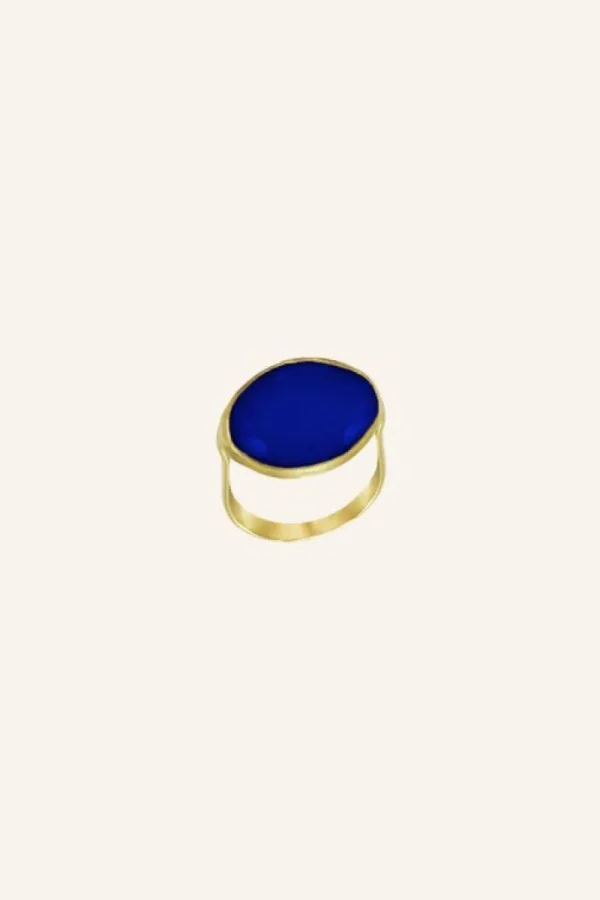 By bar Sieraden<PD OVAL RING | blue