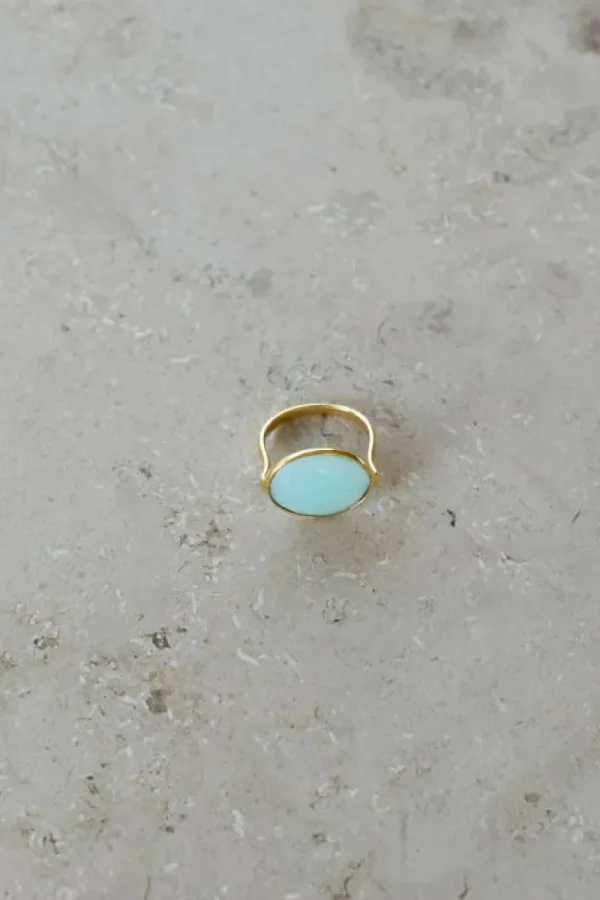 By bar Sieraden<PD OVAL RING | light blue