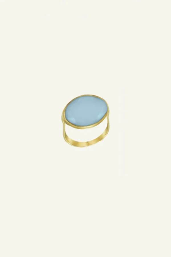 By bar Sieraden<PD OVAL RING | light blue