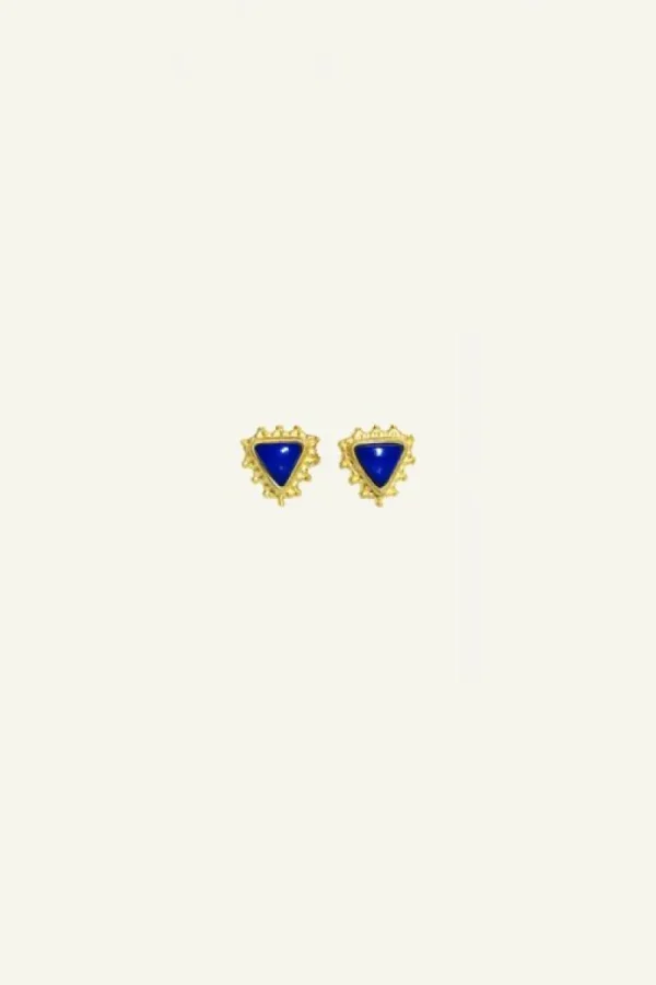 By bar Oorbellen | Sieraden<PD triangle stud earring | blue