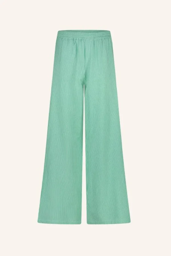 By bar Broeken<randy green stripe pants | green seer stripe