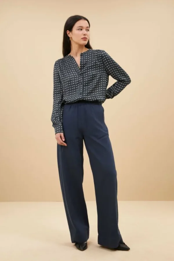 By bar Blouses<ribbe rastre blouse | rastre print