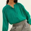 By bar Blouses<saar blouse | bright green