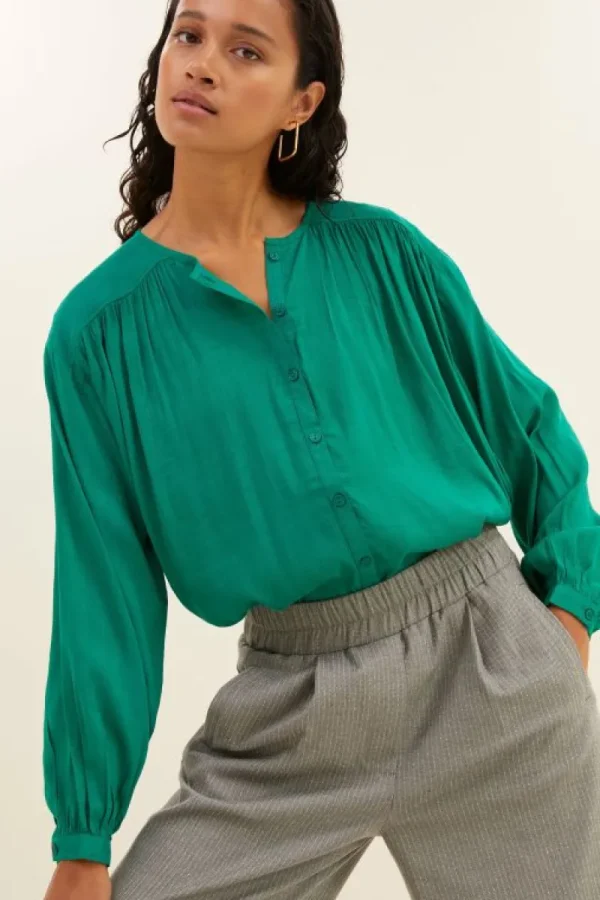 By bar Blouses<saar blouse | bright green