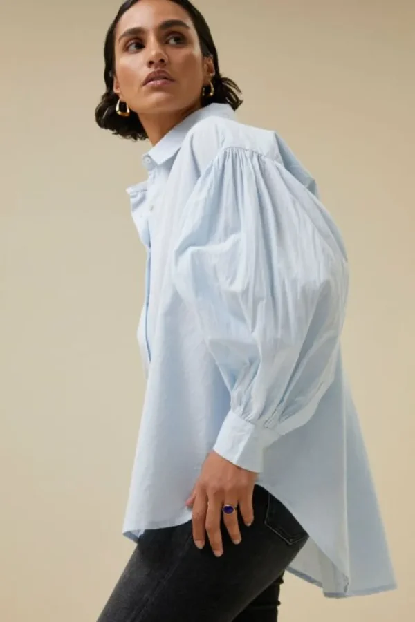 By bar Blouses<sarah chambray blouse | light blue