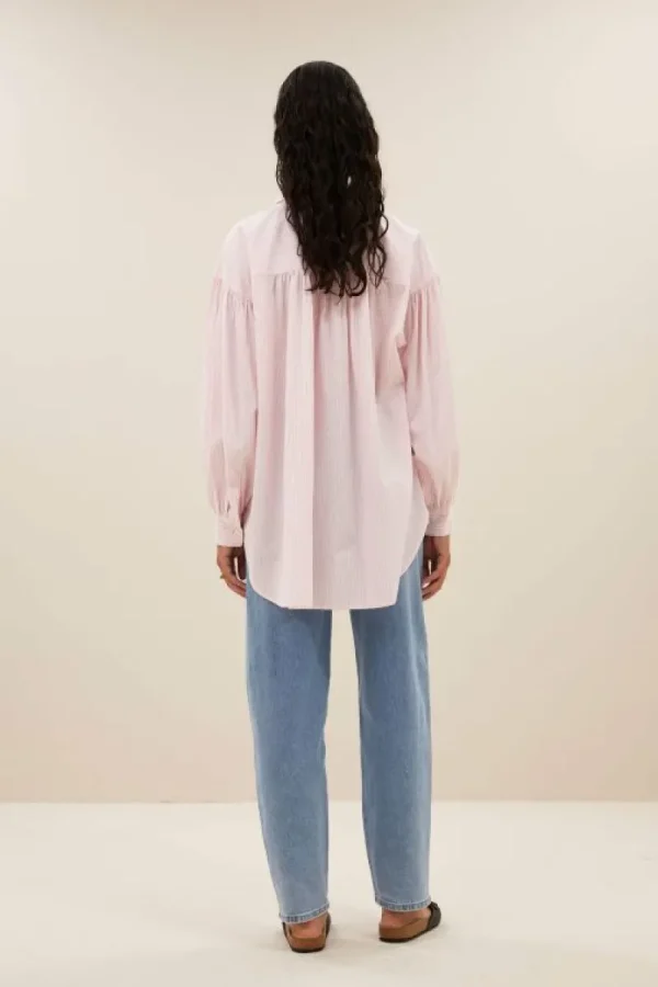 By bar Blouses<sarah pink pinstripe blouse | pink pin stripe