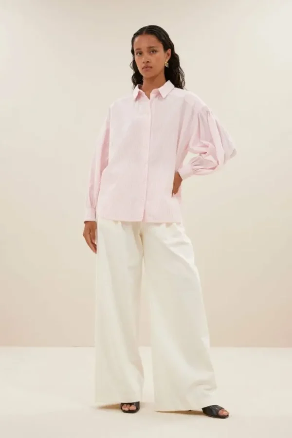 By bar Blouses<sarah pink pinstripe blouse | pink pin stripe