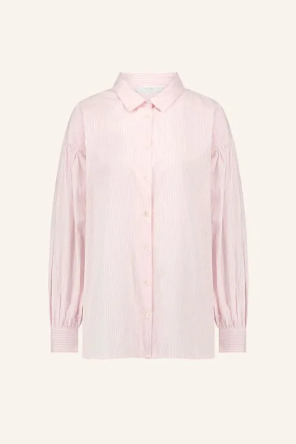 By bar Blouses<sarah pink pinstripe blouse | pink pin stripe