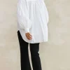 By bar Blouses<sarah poplin blouse | white