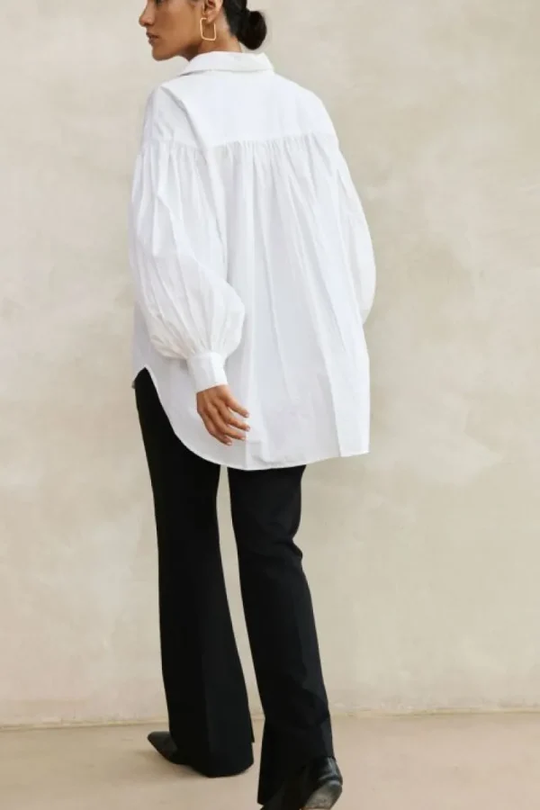 By bar Blouses<sarah poplin blouse | white