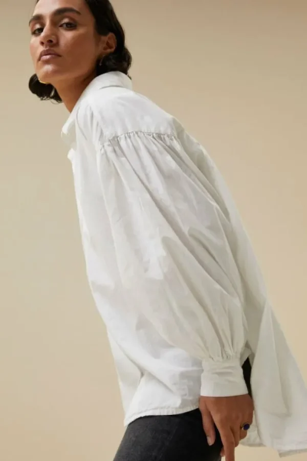 By bar Blouses<sarah poplin blouse | white