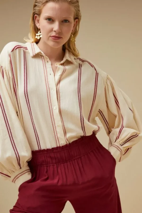 By bar Blouses<sarah short athia blouse | grenache