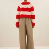 By bar Truien<sian stripe pullover | lipstick red stripe