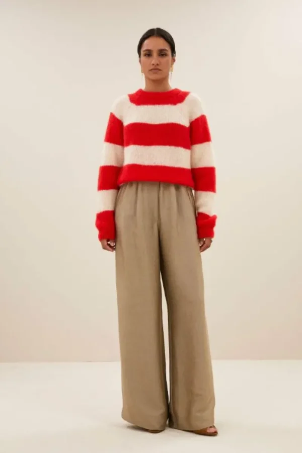 By bar Truien<sian stripe pullover | lipstick red stripe