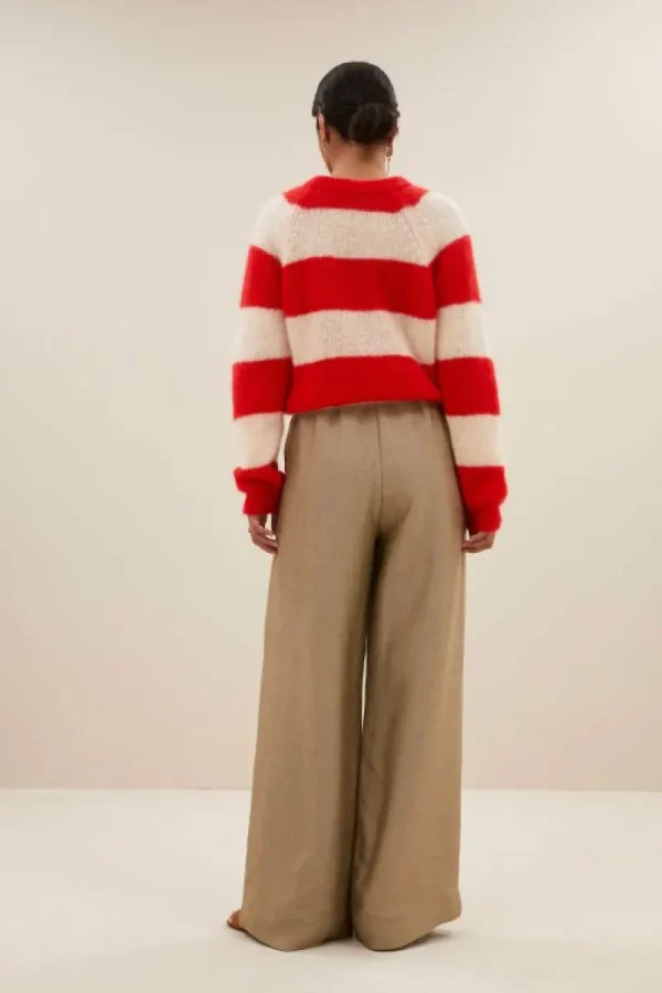 By bar Truien<sian stripe pullover | lipstick red stripe