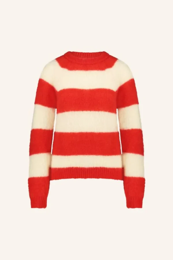 By bar Truien<sian stripe pullover | lipstick red stripe