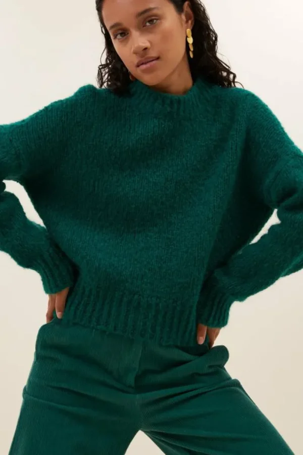 By bar Truien<sonny bulky pullover | peacock green