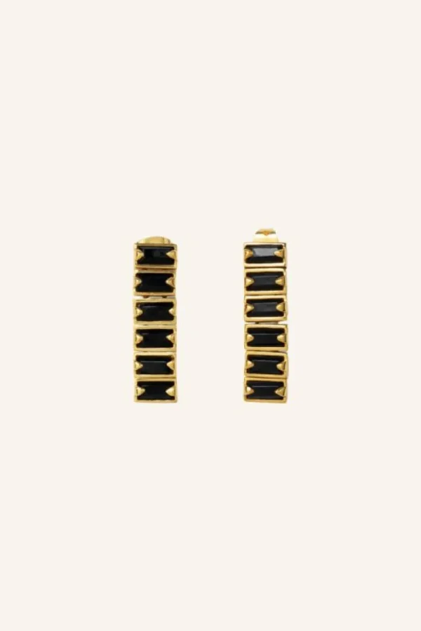 By bar Oorbellen<strass earring | black