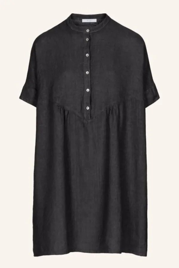 By bar Jurken<tais linen dress | jet black