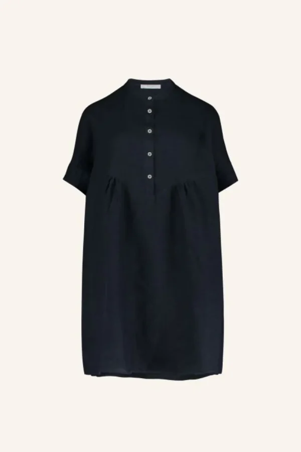 By bar Jurken<tais linen dress | midnight