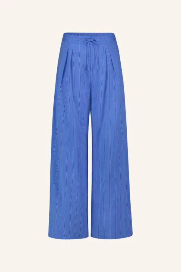 By bar Broeken<uma stripe pants | vivid blue stripe