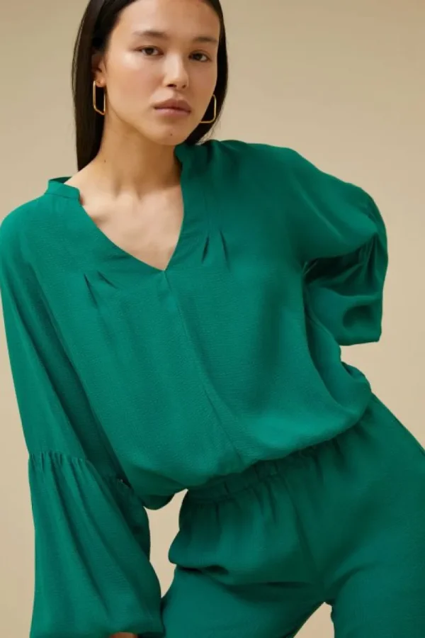 By bar Blouses<vienna satin stripe blouse | evergreen