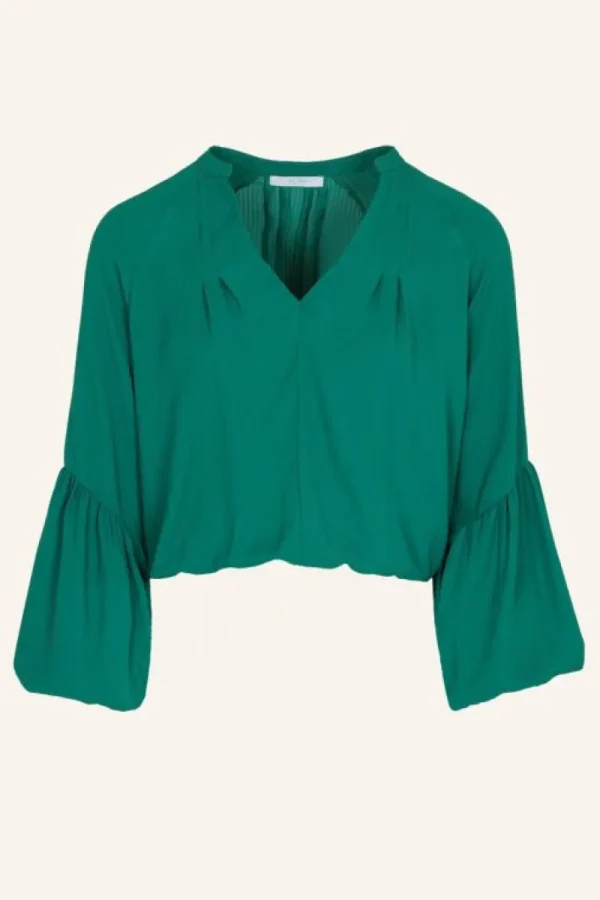 By bar Blouses<vienna satin stripe blouse | evergreen