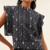 By bar Blouses<xena midnight ikat blouse | midnight ikat